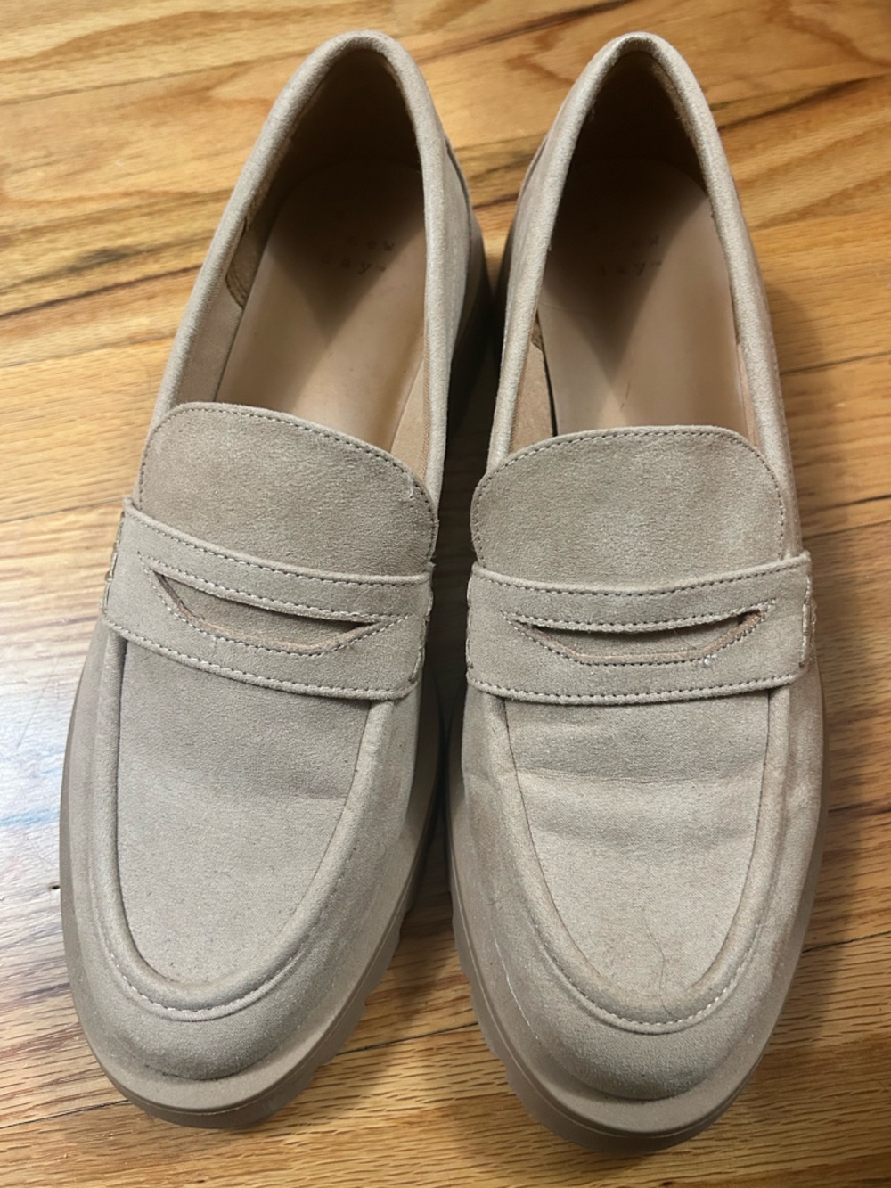 “a new day” - Taupe Suede Lug Sole Loafers